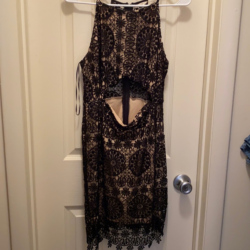 Black nude dress